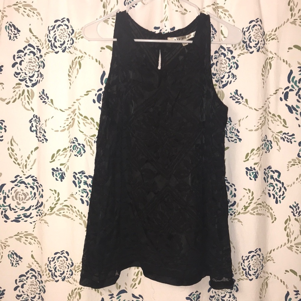 NWT Max Studio Lined Black Sleeveless Blouse